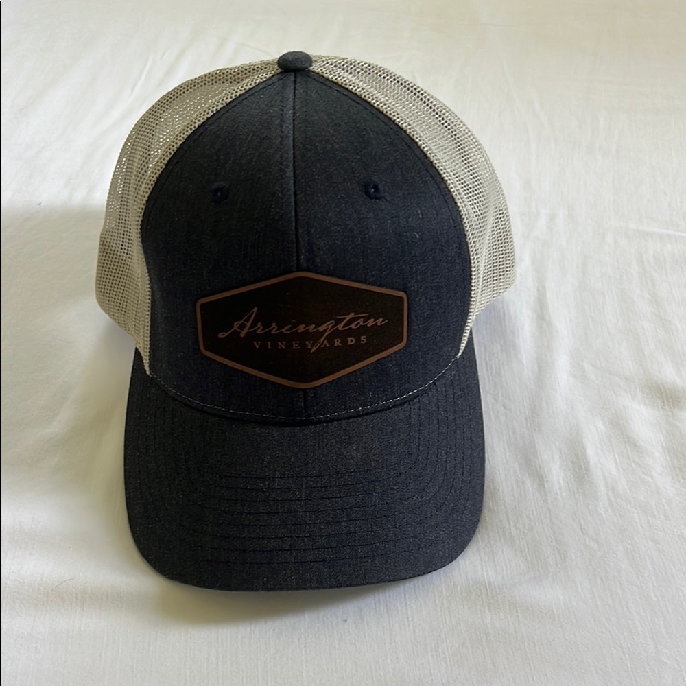 Cream and denim 6-Panel Hat with Adjustable Strap